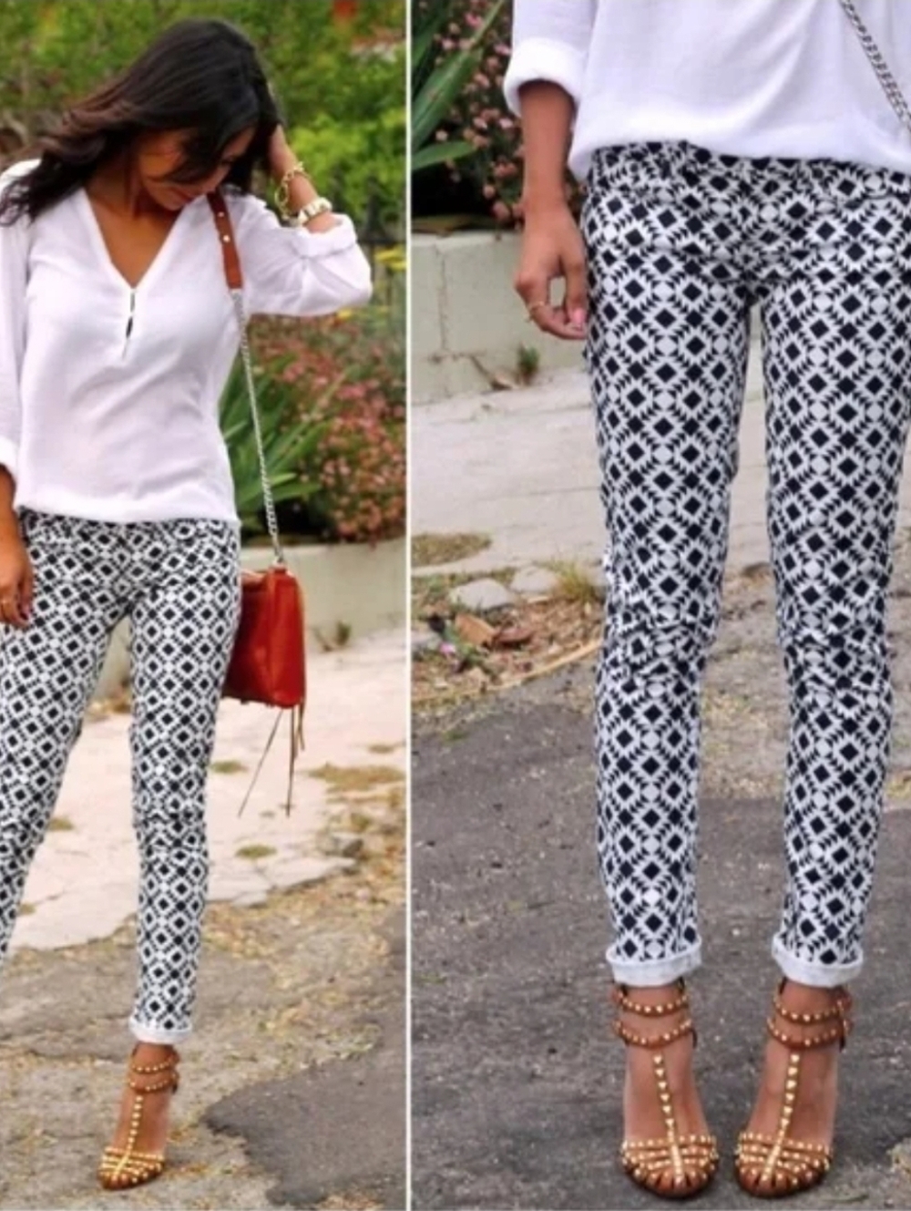 ❤ J CREW TOOTHPICK SKINNY GEOMETRIC PRINT JEANS, 14 (32)
